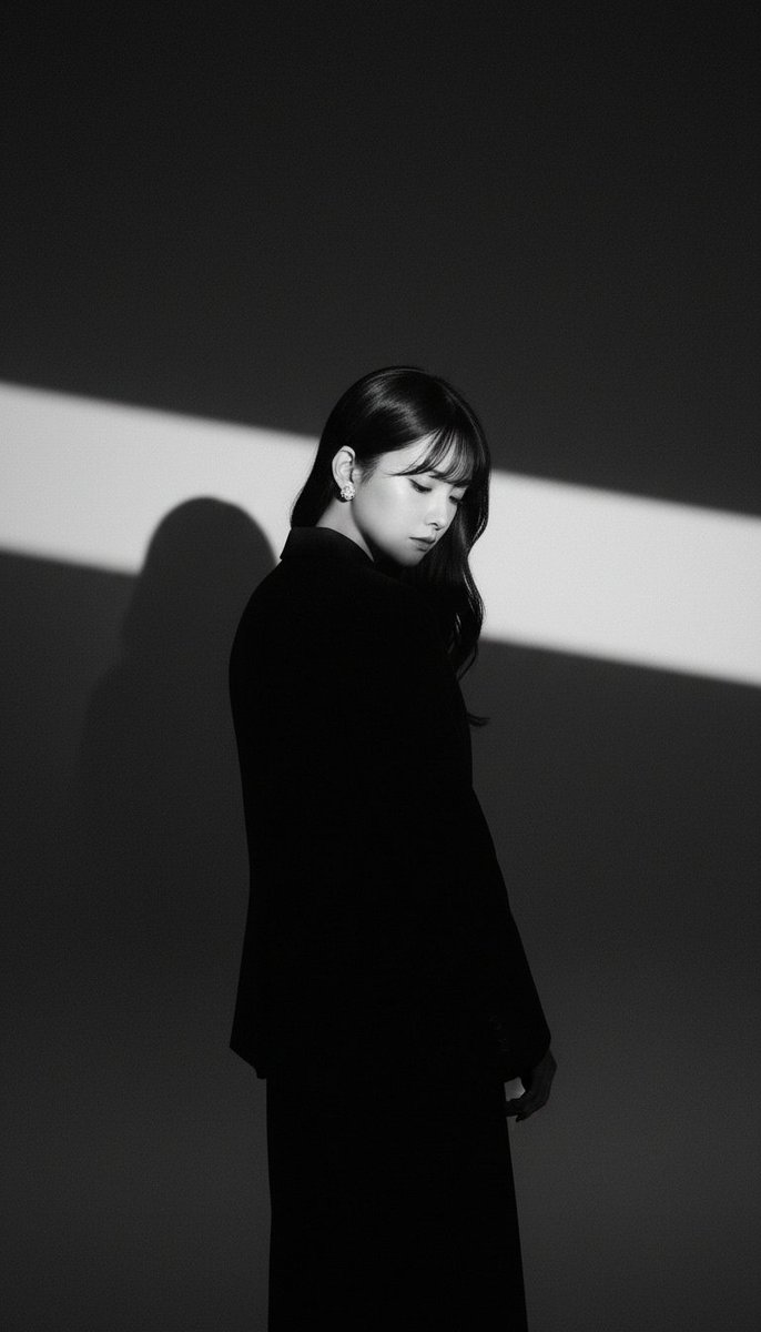 戏剧性黑白工作室肖像照示例